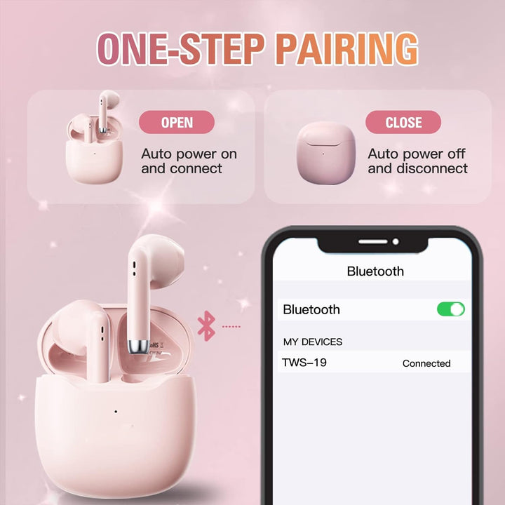 Rosa In Ear Kopfhörer kabellos Bluetooth für iPhone Android Kopfhörer kleine Ohren Headphones Earpho
