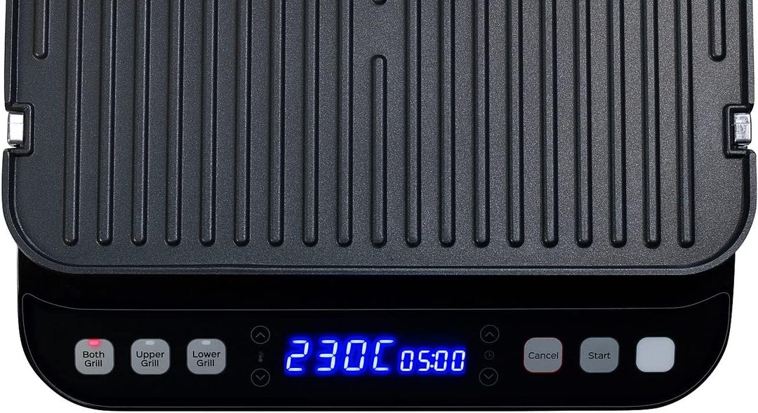 Rosenstein & Söhne Grill: Digitaler Panini-, Sandwich- & Kontaktgrill, Timer & Memory, 2.000 W (Kont