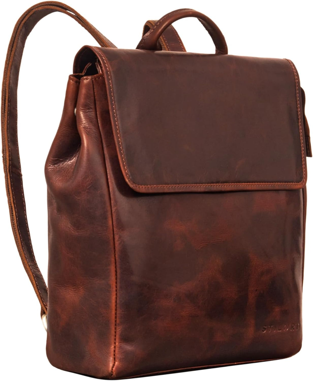 STILORD 'Misha' Moderner Leder Rucksack Unisex Daypack für Damen Herren DIN A4 kompakter Messenger B