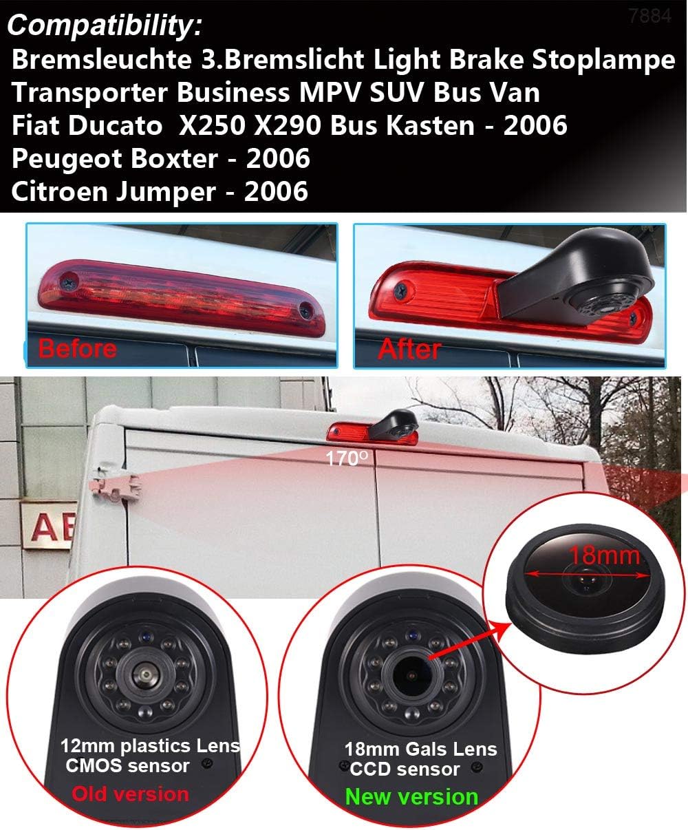 1280*720 Pixel Third 3rd Bremsleuchte Rückfahrkamera Bremslicht Rückansicht Wasserdicht replacement