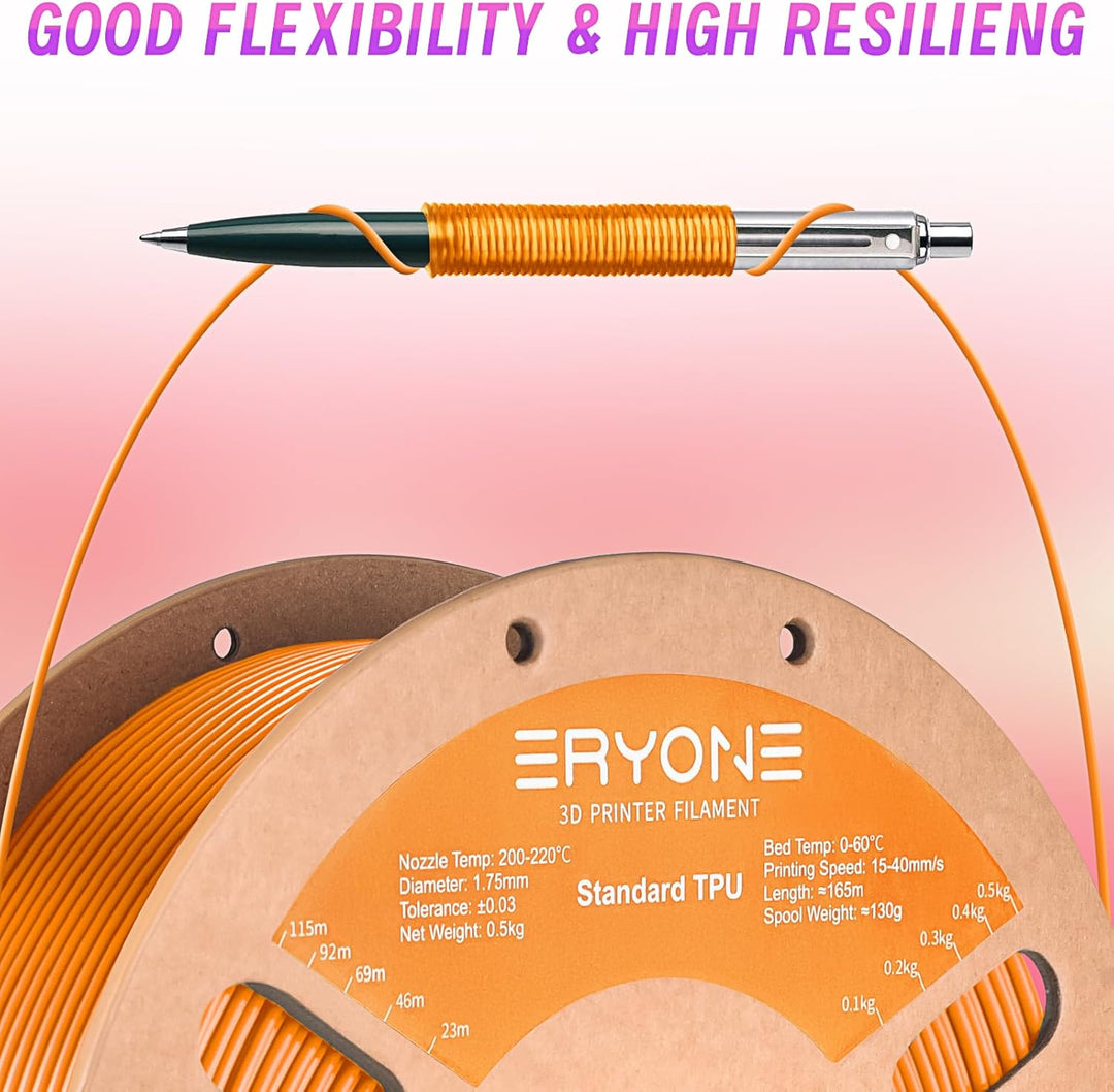 ERYONE TPU Filament 1.75mm, 3D Drucker Filament,Flexible TPU Filament, TPU 95A, Massgenauigkeit +/-