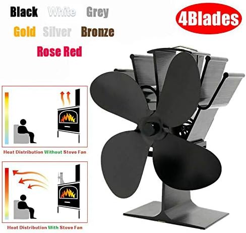 4-Klingen-Ofenventilator von Senrise, geräuschloser Betrieb, umweltfreundlicher Ventilator für Holzb