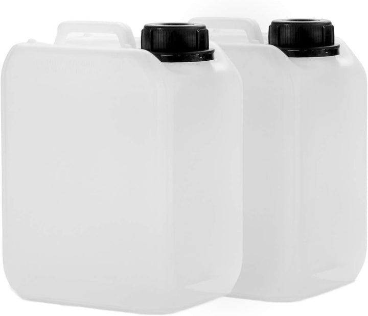 2x 2,5L Kanister aus HDPE, mit Deckel DIN 45 mm und UN Zulassung, Wasserkanister, lebensmittelecht,