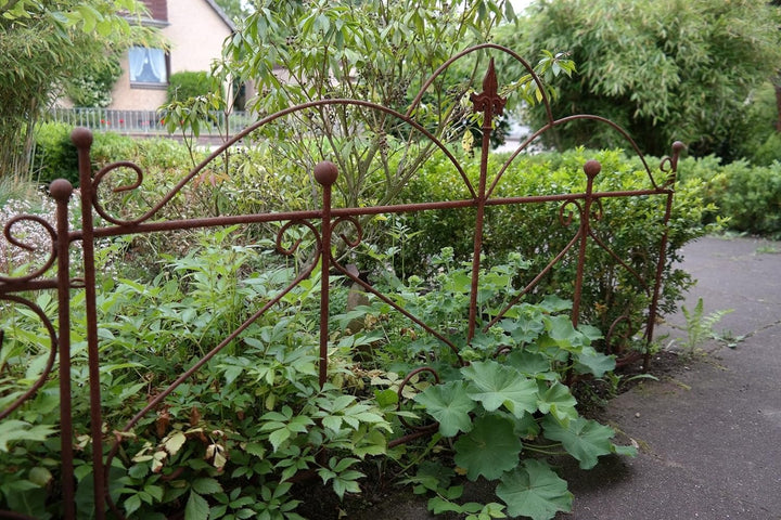 ecosoul Beetzaun Gartenzaun Rankhilfe Metall Eisen Rost Deko 50cm hoch x 60cm lang Zaun Zaunelement