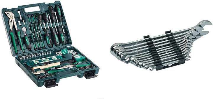 Brüder Mannesmann M29084 & M19652 Werkzeugkoffer bestückt, 87-tlg. & GabelringschlüsseI-Satz, 12-tlg