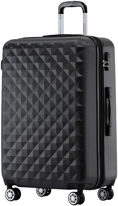 BEIBYE Zwillingsrollen 2066 Hartschale Trolley Koffer Reisekoffer Gepäck M-L-XL-Set (Schwarz, L) Sch