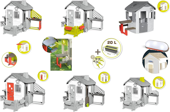 Smoby - Spielhaus Sweety Corner - Kinderspielhaus für drinnen und draussen, mit Verkaufstheke und vi