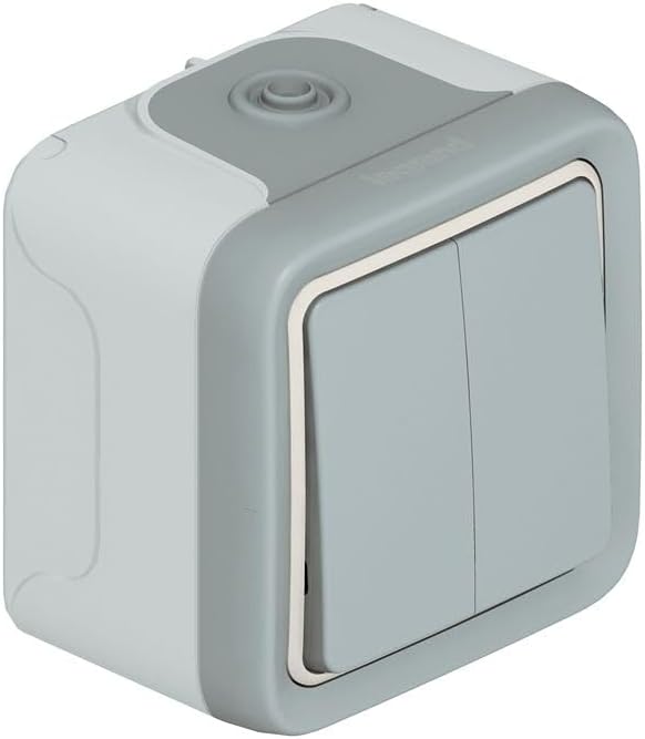Legrand, Plexo Classic Feuchtraum-Aufputz-Wipptaster, unbeleuchtet, Doppeltaster 2 Schliesser, 2 get