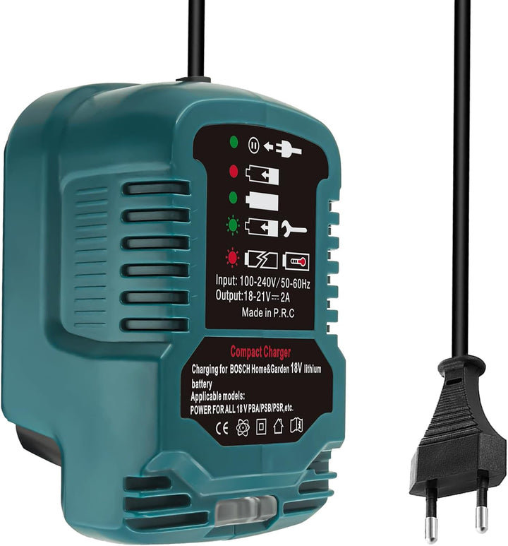 Ersatz Ladegerät für Bosch 18V PBA Haus und Garden System Akku, Tragbares Mini-Schnellladegerät mit