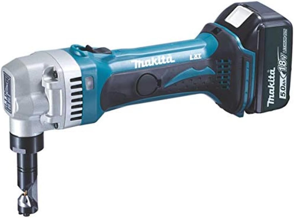 Makita DJN161RTJ Knabber 18 V, 2 Akkus und Ladegerät im Makpac, 350 W, Türkisschwarz, 2 x 5,0 Ah, 1,