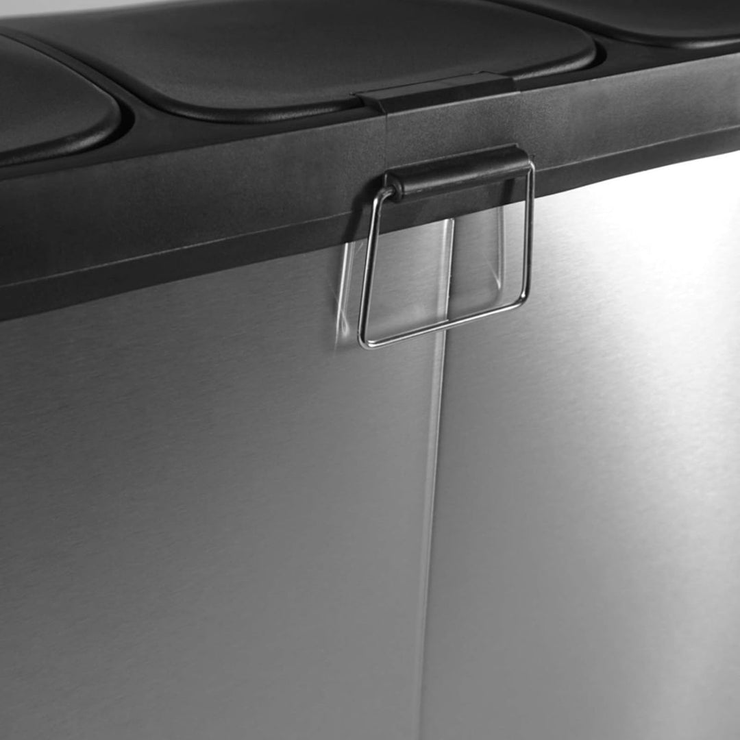 Jago® Mülleimer – 16/24/45/60 Liter - 2 oder 3 fächer, Edelstahl, mit Inneneimer, Handgriff, Deckel,