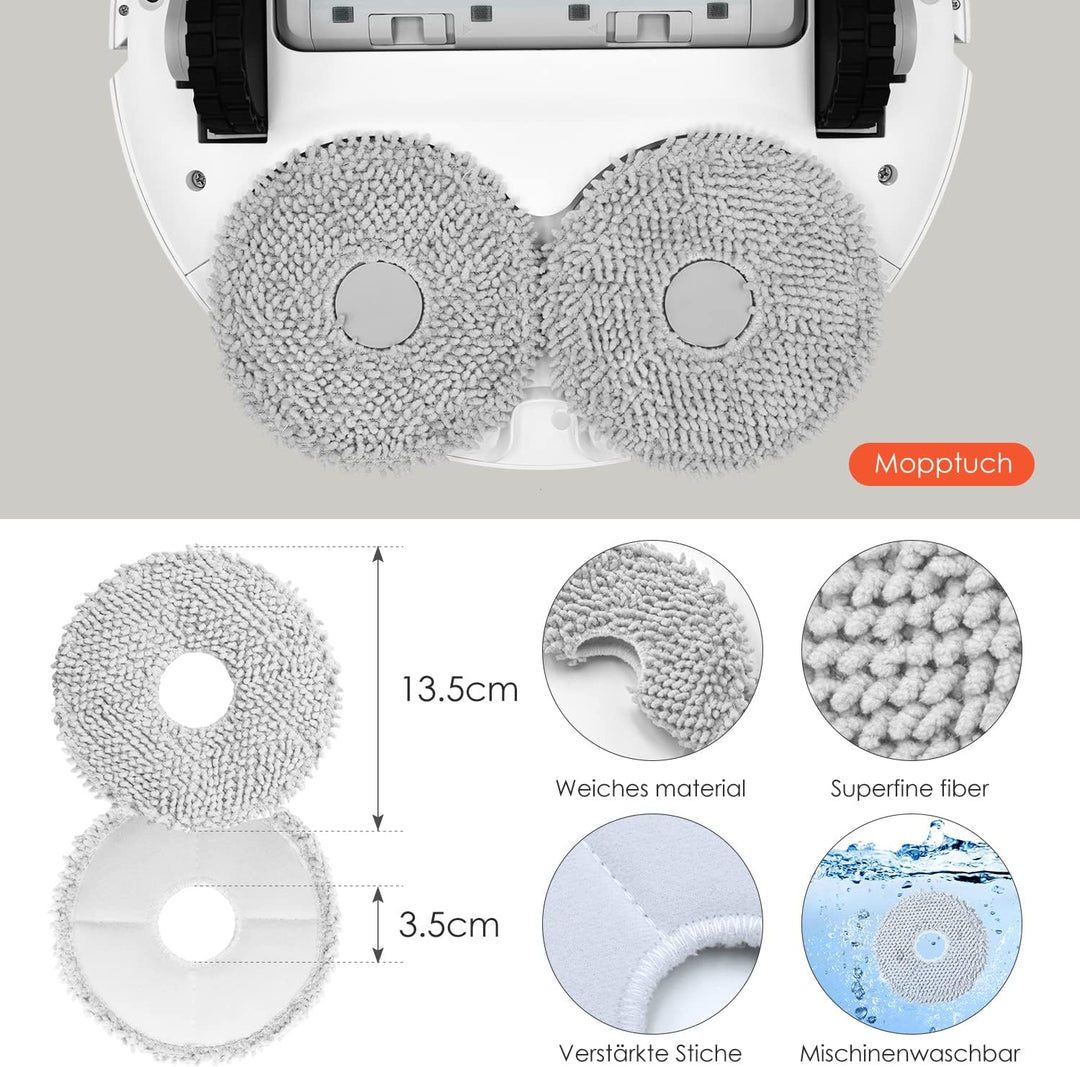 Staubbeutel Mopp Wischtücher für Xiaomi X20+/Dreame X40 Ultra/L20 Ultra/L10s Ultra, 8 Staubbeutel 4