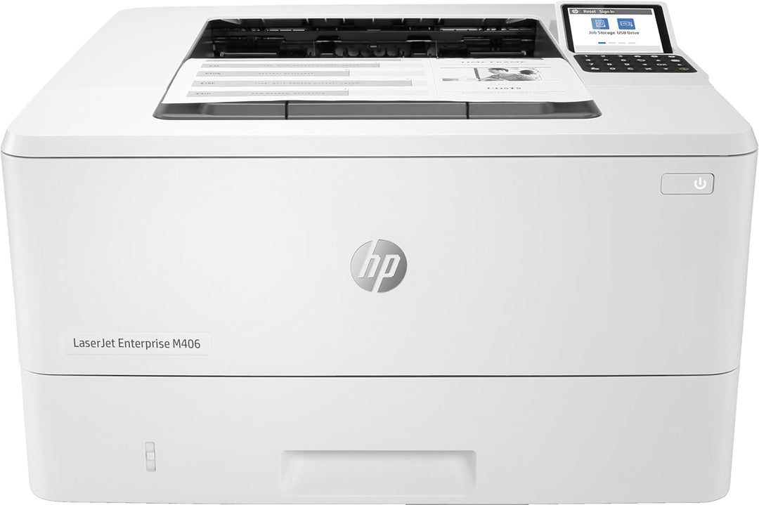 HP LaserJet Enterprise M406dn Farbig Laserdrucker (Drucker, LAN, Duplex, 350-Blatt Papierfach) weiss