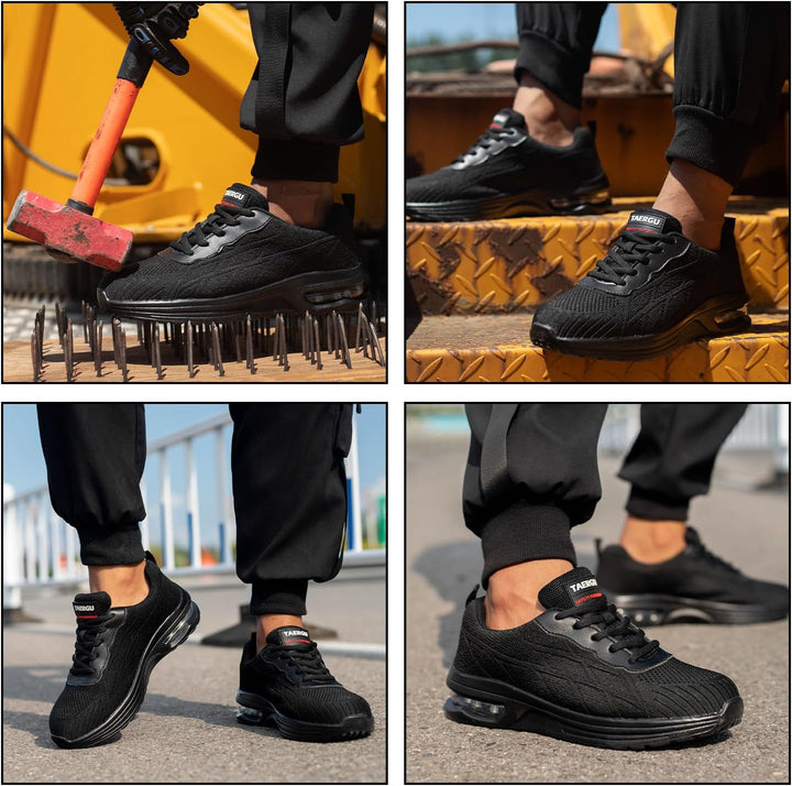 TAERGU Sicherheitsschuhe Herren-S1 Arbeitsschuhe Leicht SBP Stahlkappenschuhe Safety Shoes Einstichr