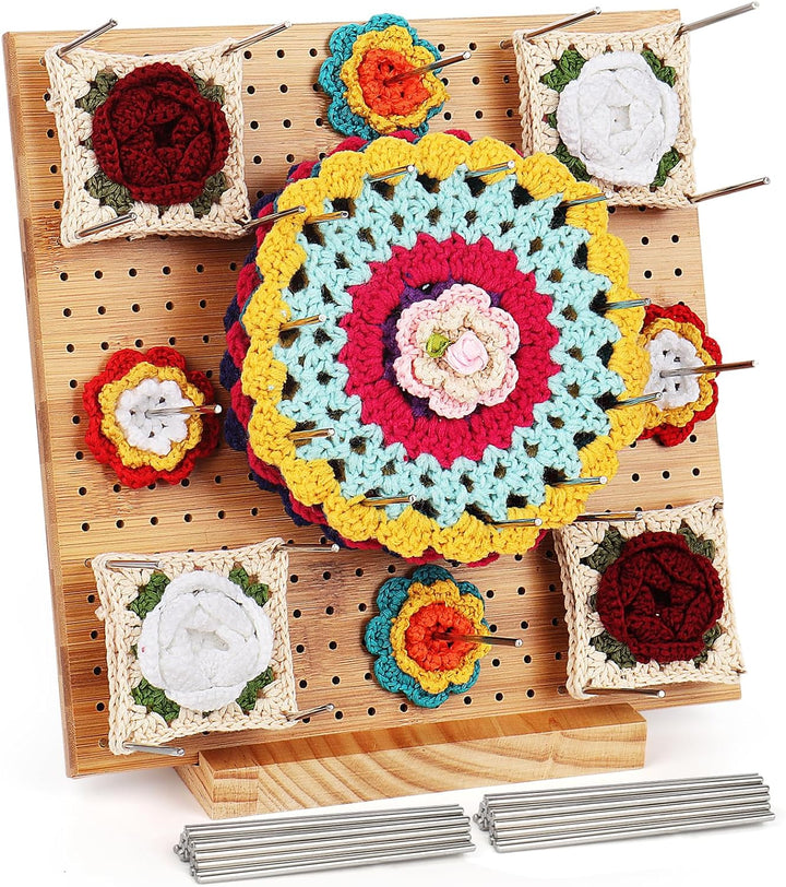 Coopay Granny Square Spanner Gross, Wood Blocking Board 28 x 28 cm, Granny Square Blocking Board Häk