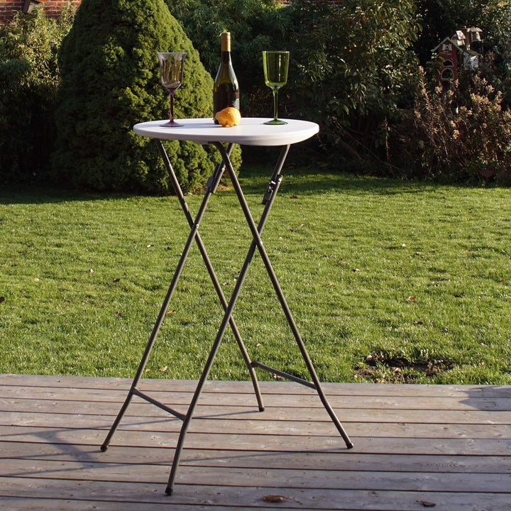 Partytisch mit Husse Bistrotisch Stehtisch Klapptisch Biertisch anthrazit grau Ø 60cm / Höhe ca.110