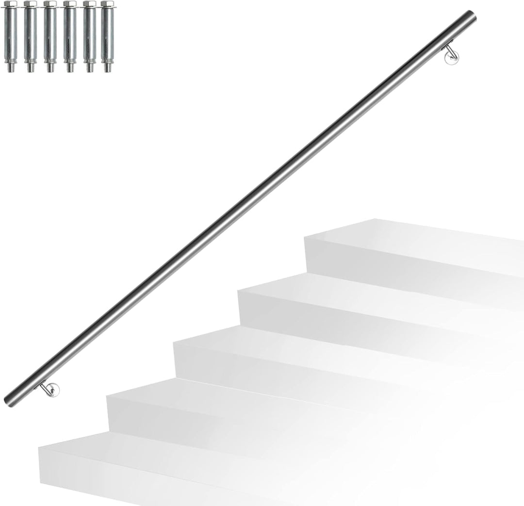 Randaco Edelstahl Handlauf Treppengeländer Geländer Wandhandlauf Wand Treppe inkl. Wandhalterung und