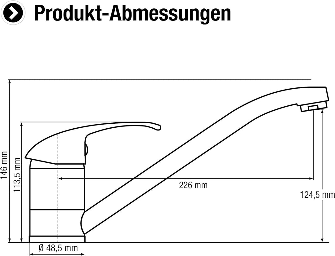 Cornat Spültisch-Einhebelarmatur "Fabio" - Hochwertiger Messingkörper - verchromt - Schwenkbarer Aus