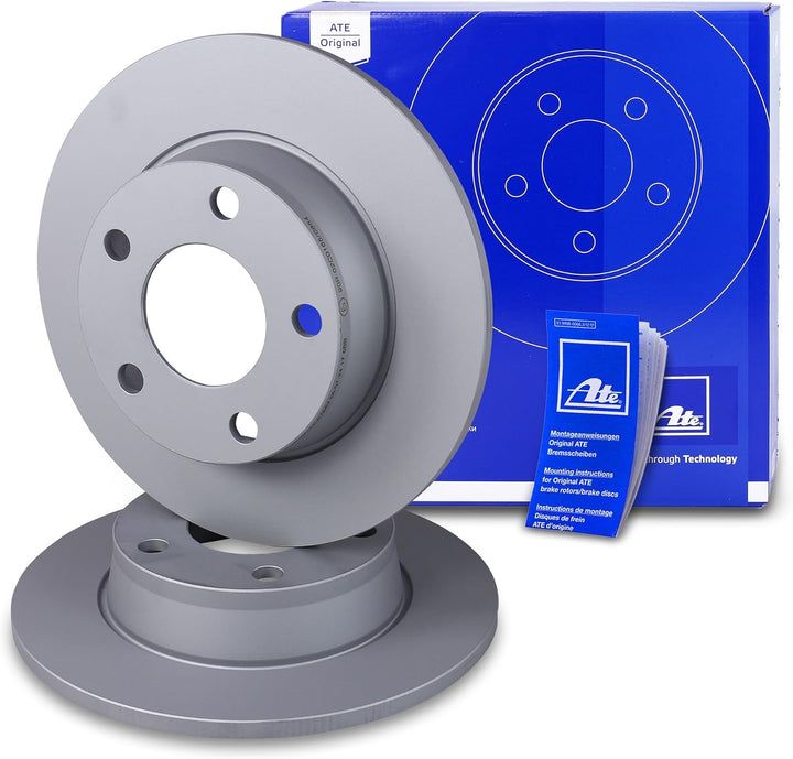 ATE Bremsenset Hinterachse inkl. Bremsscheiben Hinten Ø 255 mm Voll und Bremsbeläge Hinten, Passend