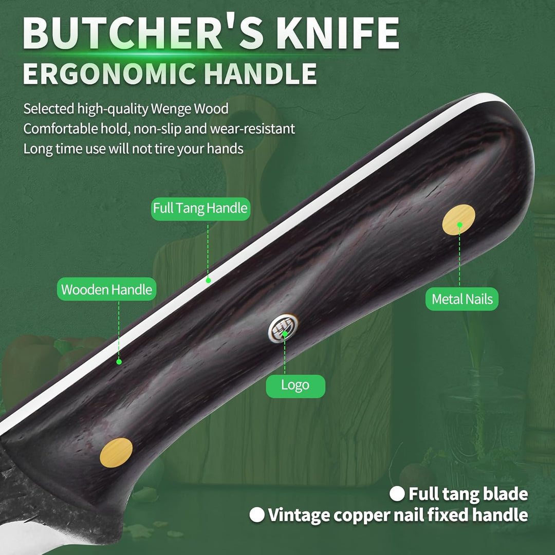 FULLHI Multi-color Holzgriff Full Tang Ausbeinmesser mit Scheide, High Carbon Steel Fishing Meat Sli