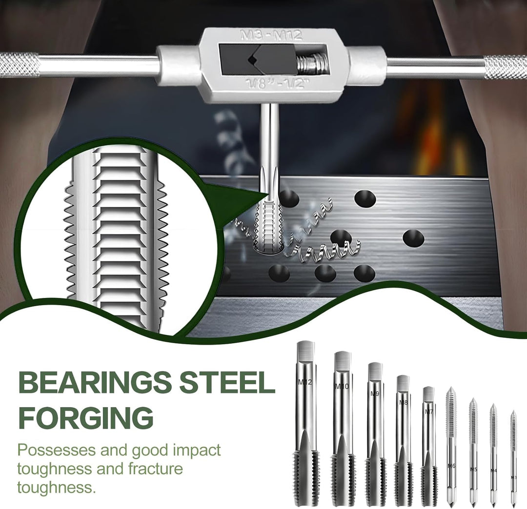 Gewindeschneider Gewindebohrer Werkzeug Set M3 - M12 Feingewindeschneider Tap and Die Set 20 Tlg Gew