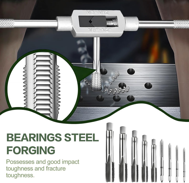 Gewindeschneider Gewindebohrer Werkzeug Set M3 - M12 Feingewindeschneider Tap and Die Set 20 Tlg Gew