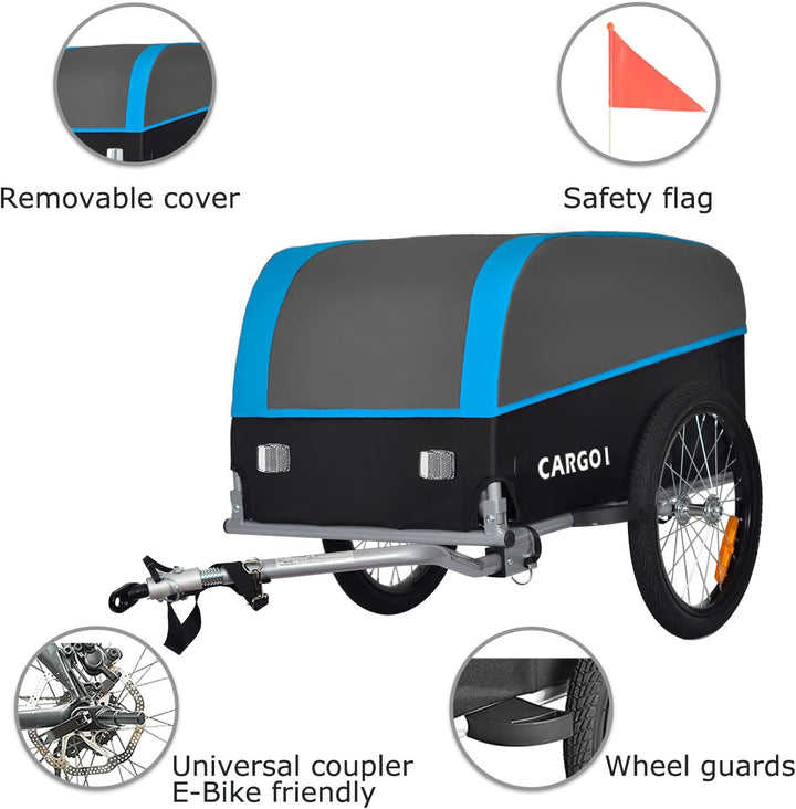 Tiggo VS Cargo I Lastenanhänger Klappbar Fahrradanhänger Trailer Transportanhänger CT901 Blau
