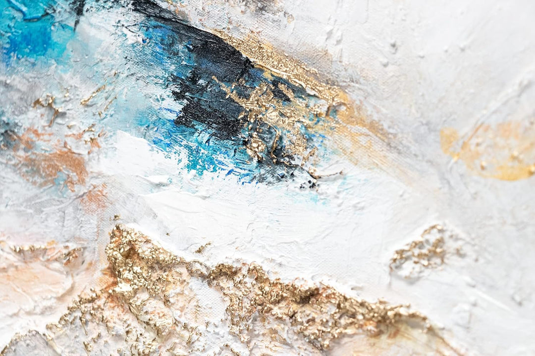 YS-Art Abstrakt Acryl Gemälde auf Leinwand Smaragd handgemalt Wandbilder Wohnzimmer modern Wohndekor