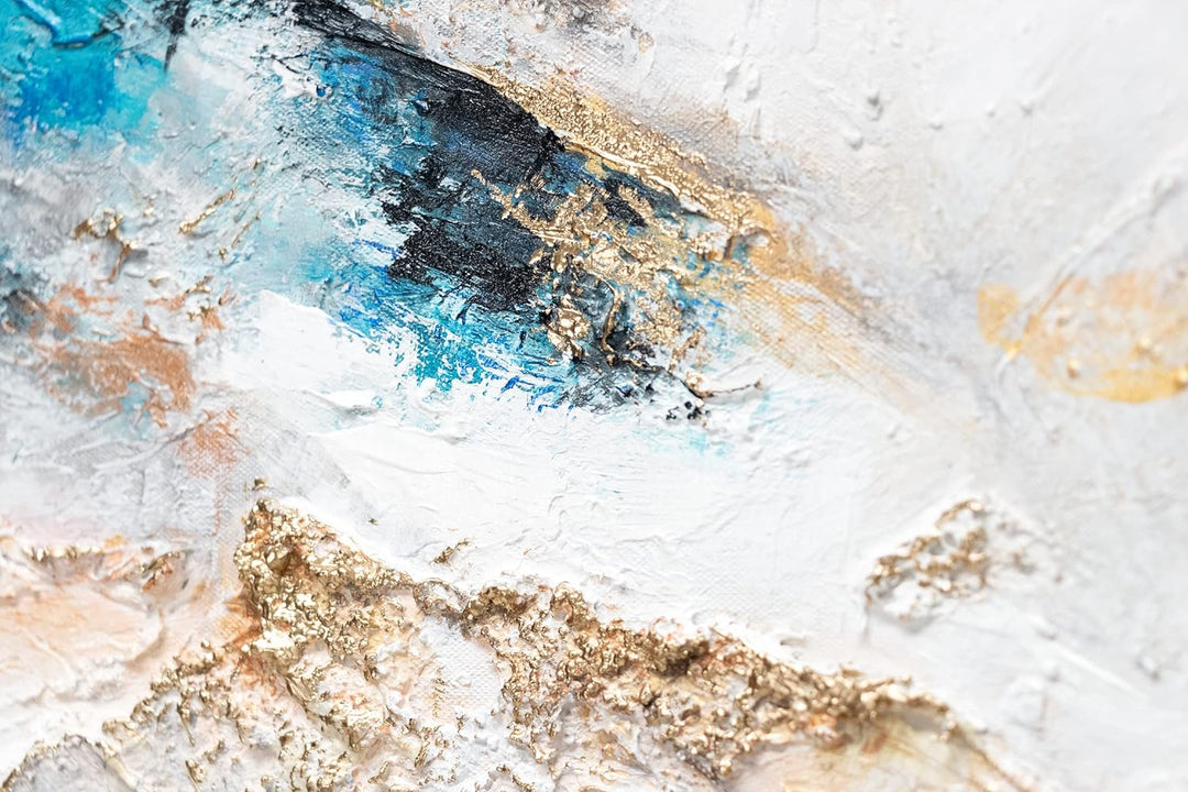 YS-Art Abstrakt Acryl Gemälde auf Leinwand Smaragd handgemalt Wandbilder Wohnzimmer modern Wohndekor
