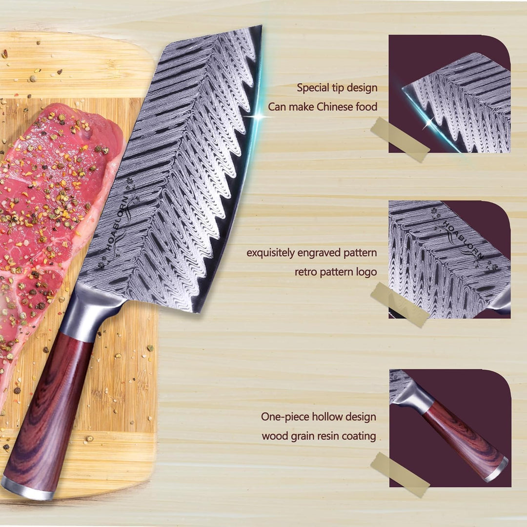 ChefHoablorn Profi Messerblock Messer Set, Profi Küchenmesser mit Holzblock, Kochmesser Set mit Mess