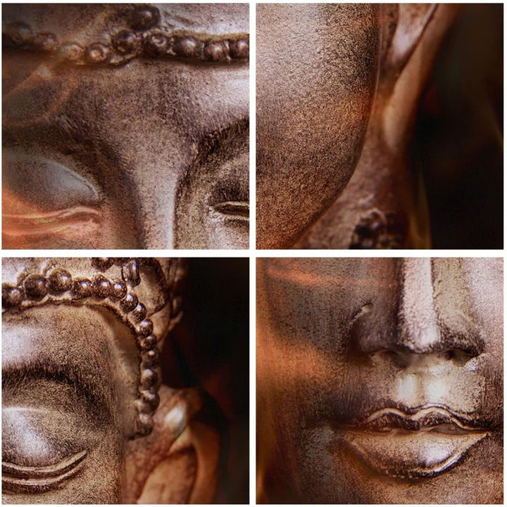 ARTTOR Bilder auf Leinwand Buddha Statue Geheimnis Leinwandbild 70x50cm Wandbilder Dekoration Wohnzi