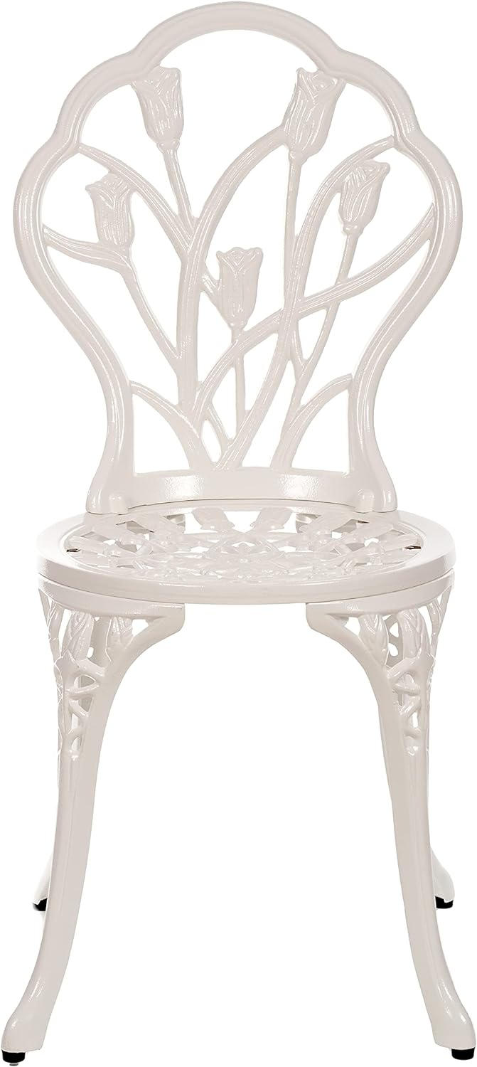 Tisch Set 152405C1551 stabiles Gartenmöbel Set Balkonset Bistroset Aluminium Guss (Weiss), Weiss