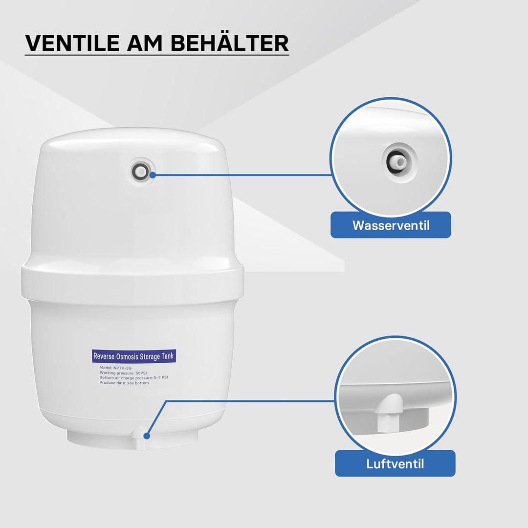 Umkehrosmose 4 G Wassertank 15,14 L Wasser Container lebensmittelecht