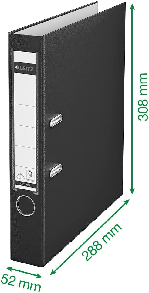 Leitz Qualitäts-Ordner 180° Plastik A4, 10er Pack, Schmal, Rot, 5,2 cm Rückenbreite, PP-laminierter