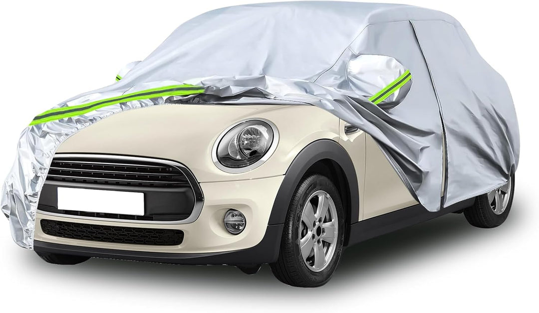 Autoabdeckung Wasserdicht Passend für Mini Cooper 3 Türer 2000-2024, Silber Vollgarage Autoplane mit