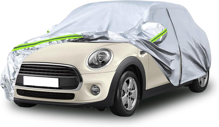 Autoabdeckung Wasserdicht Passend für Mini Cooper 3 Türer 2000-2024, Silber Vollgarage Autoplane mit