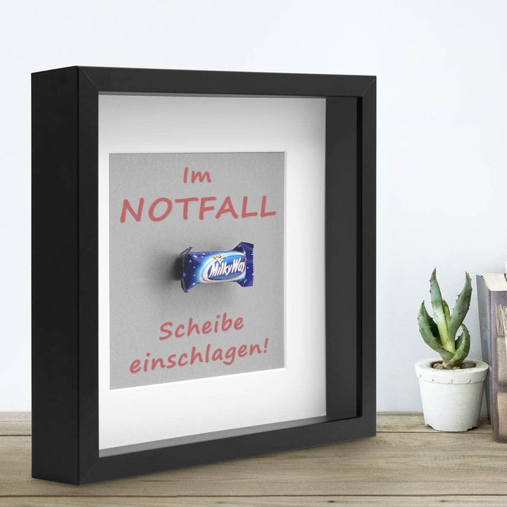 PHOTOLINI 3D-Bilderrahmen zum Befüllen 30x30 cm, Schwarz, Bilderrahmen extra tief mit Passepartout,