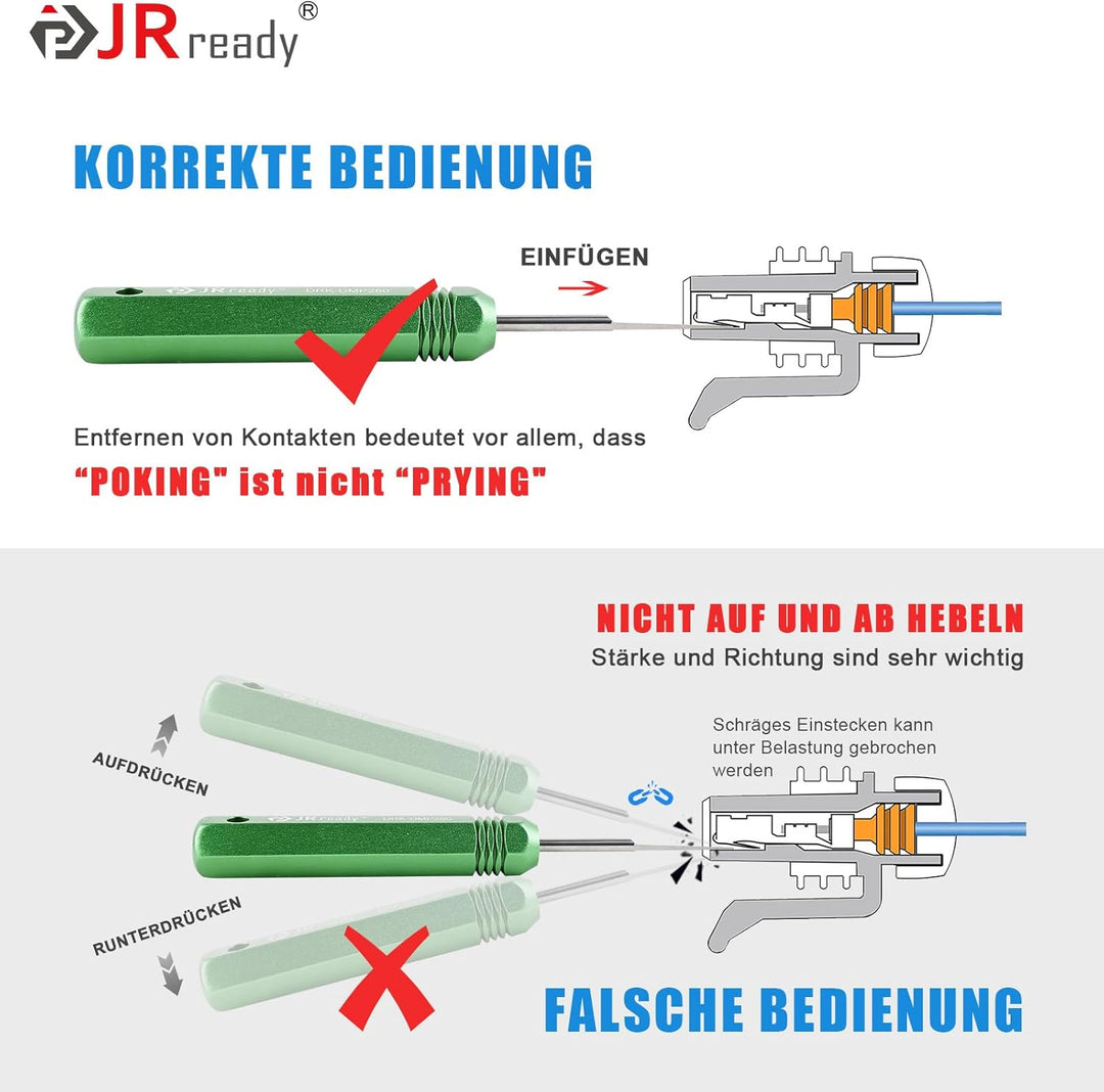 JRready ST5211-05 5PCS Auspinnwerkzeug Kit For Weather-Pack Metri-Pack Serie Steckverbinder Deutsch