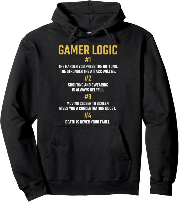 Gamer Logik Gaming Zocken Zocker Pullover Hoodie