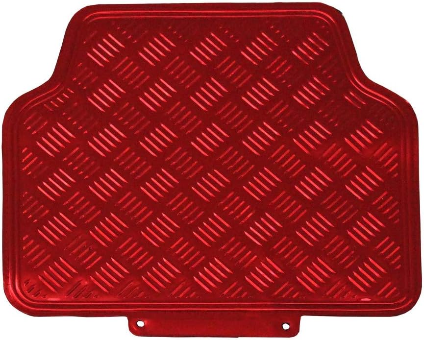 JVL 01-692 Titan Automatten-Set Metallisch mit Gummirückseite, Rot, 4-teilig, Rot