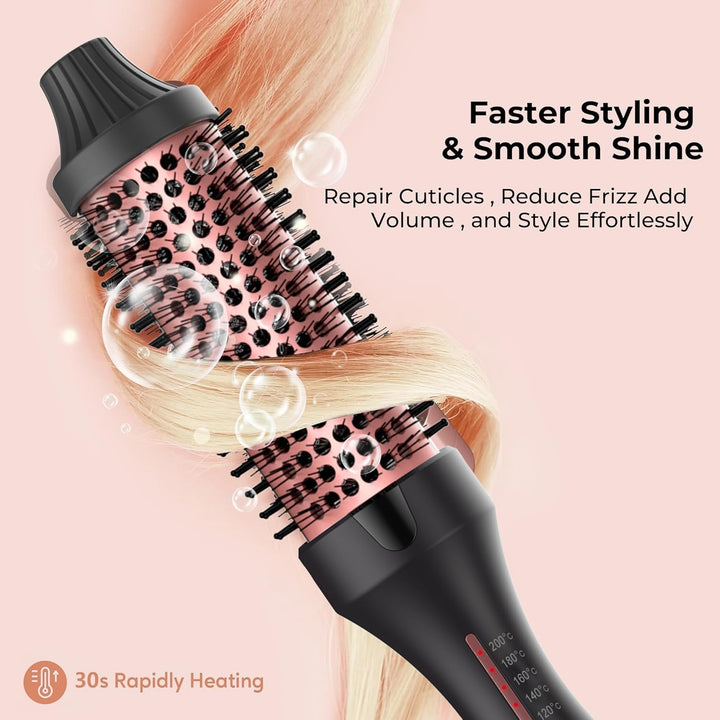 Thermal Brush Keratin Warmluftbürste Heat Brush 38Mm, Thermobürste Rundbürste, Hot Brush 120-200℃, D