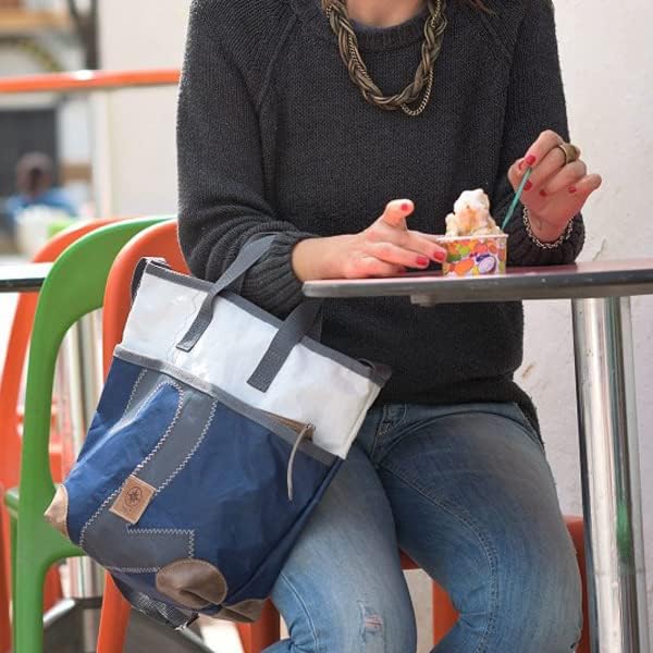 360° Grad Deern Mini Damen Handtasche Segeltuch weiss, Zahl orange