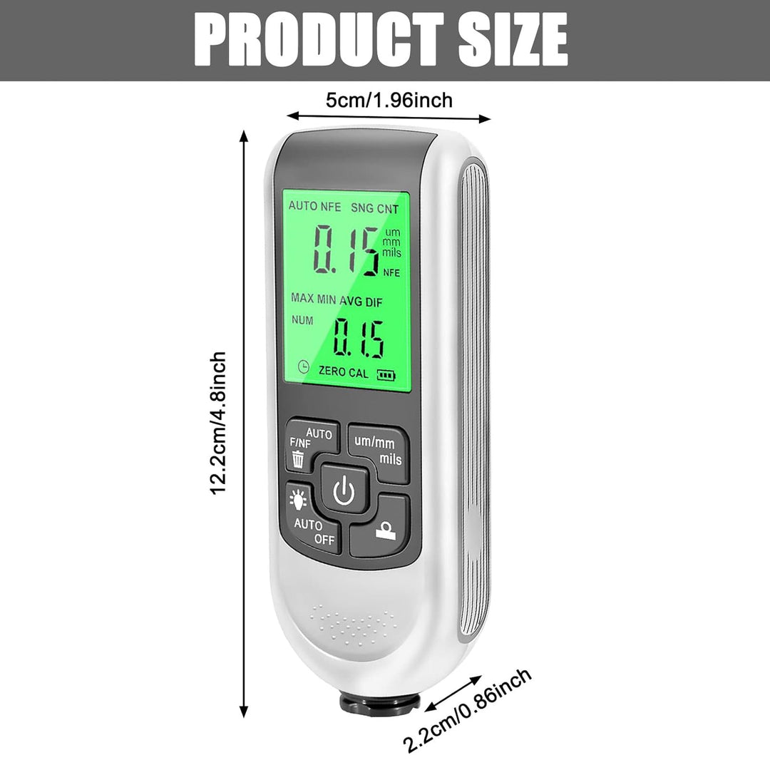 Schichtdickenmessgerät, Lackmessgerät mit Hintergrundbeleuchtung Digitale LCD Anzeige Automatischer