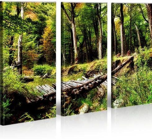 islandburner Bild Bilder auf Leinwand Brokenbridge Feng Shui Wald XXL Poster Leinwandbild Wandbild D