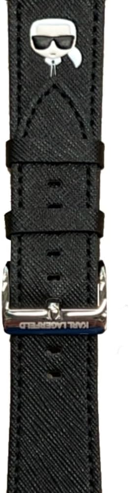 KARL LAGERFELD KLAWLOKHK Uhrenarmband für Apple Watch 42/44/45mm Schwarz Saffiano Karl Heads
