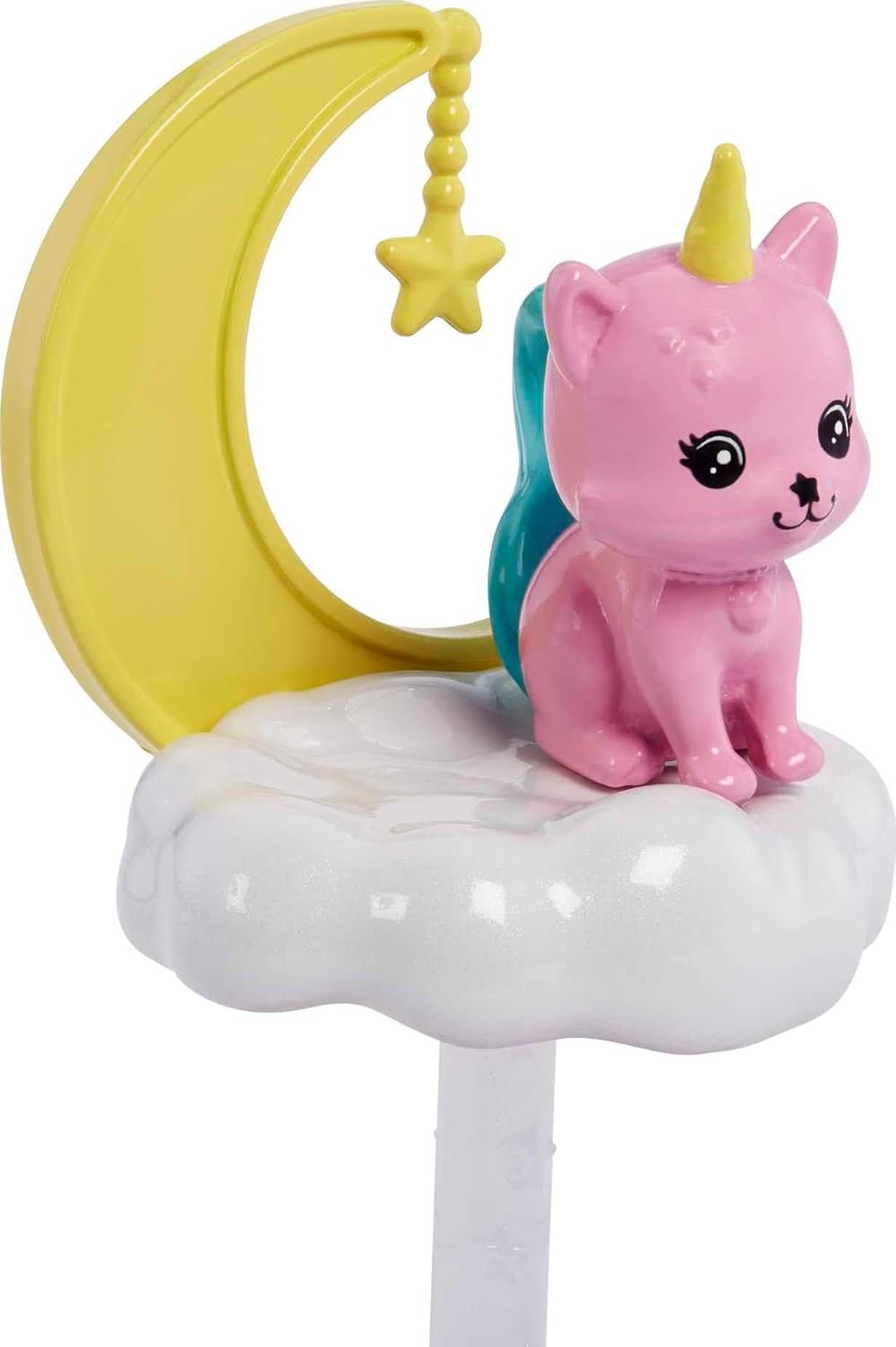 Barbie Dreamtopia, Barbie Chelsea Puppe mit rosa Haaren, gelbe Einhornkrone, rosa Einhornkatze, Wolk