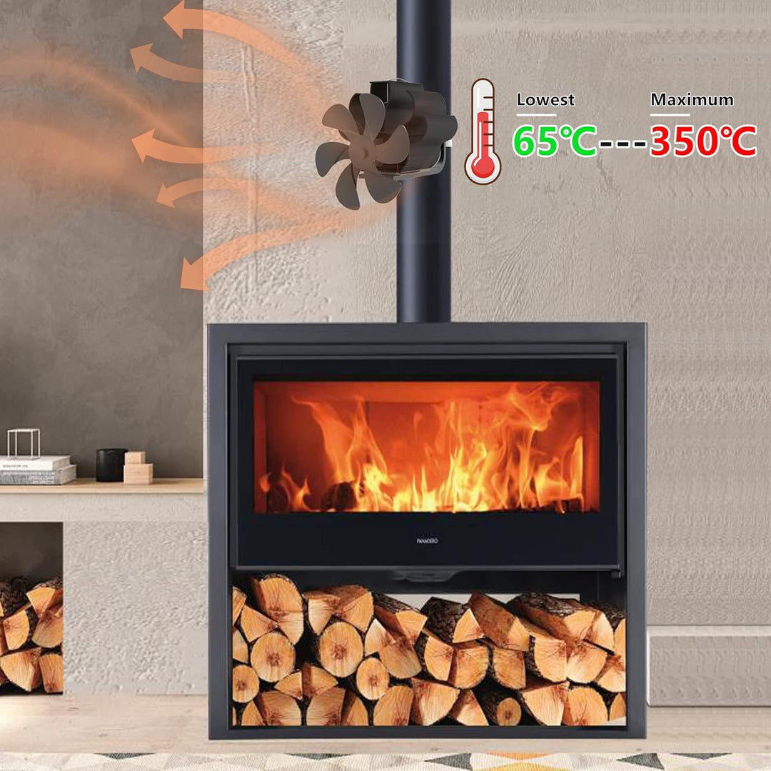 6 Flügel Kaminventilator, Ofenventilator, Wärmebetriebene Ofenventilatoren, Ofenventilator für Holzo