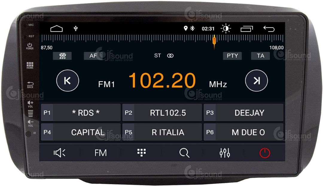 Costum fit Autoradio für Smart 453 Android GPS Bluetooth WiFi Dab USB Full HD Touchscreen Display 9"