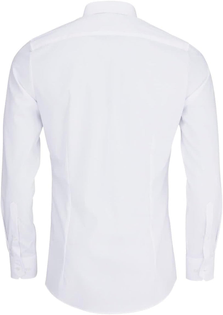 OLYMP Herren Businesshemd Langarm No. Six,Pin Point,super Slim,Modern Kent 36 Weiã, 36 Weiã