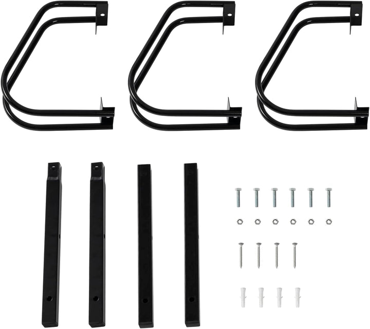 WOLTU Fahrradständer Schwarz für 3 Fahrräder Fahrradhalterung auf dem Boden Aufstellständer für Fahr